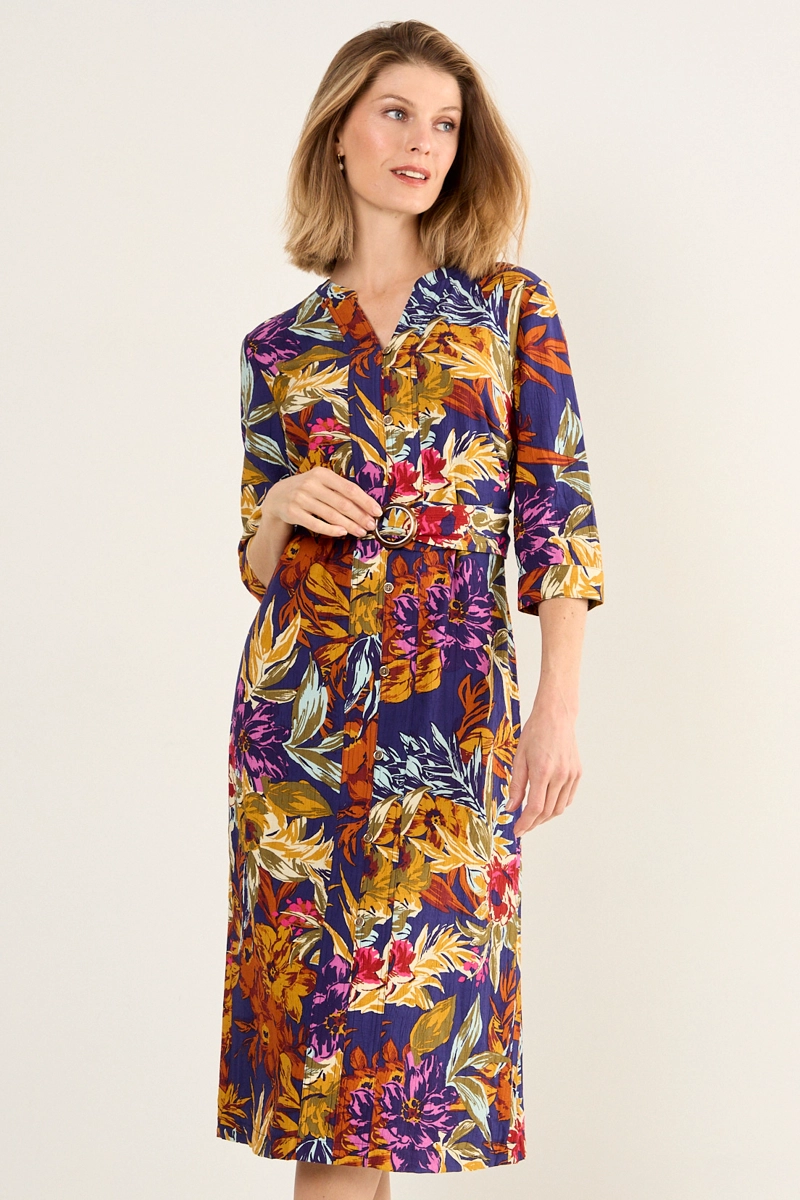 VESTIDO ESTAMPADO AZUL MUJER MAGRIFFE - 1