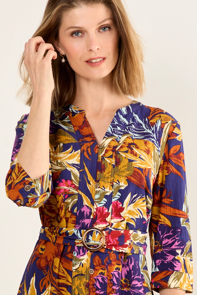 VESTIDO ESTAMPADO AZUL MUJER MAGRIFFE - 2