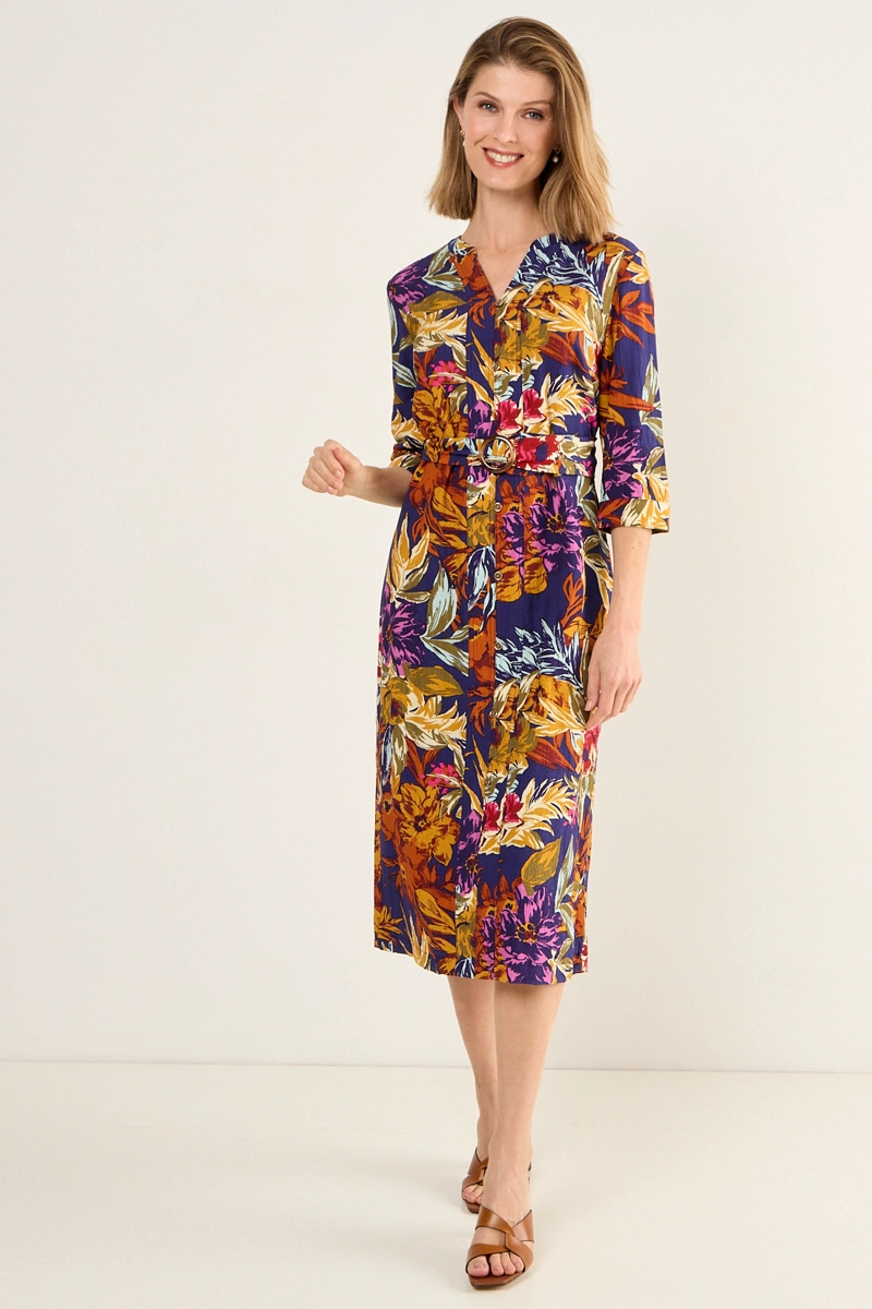 VESTIDO ESTAMPADO AZUL MUJER MAGRIFFE - 4
