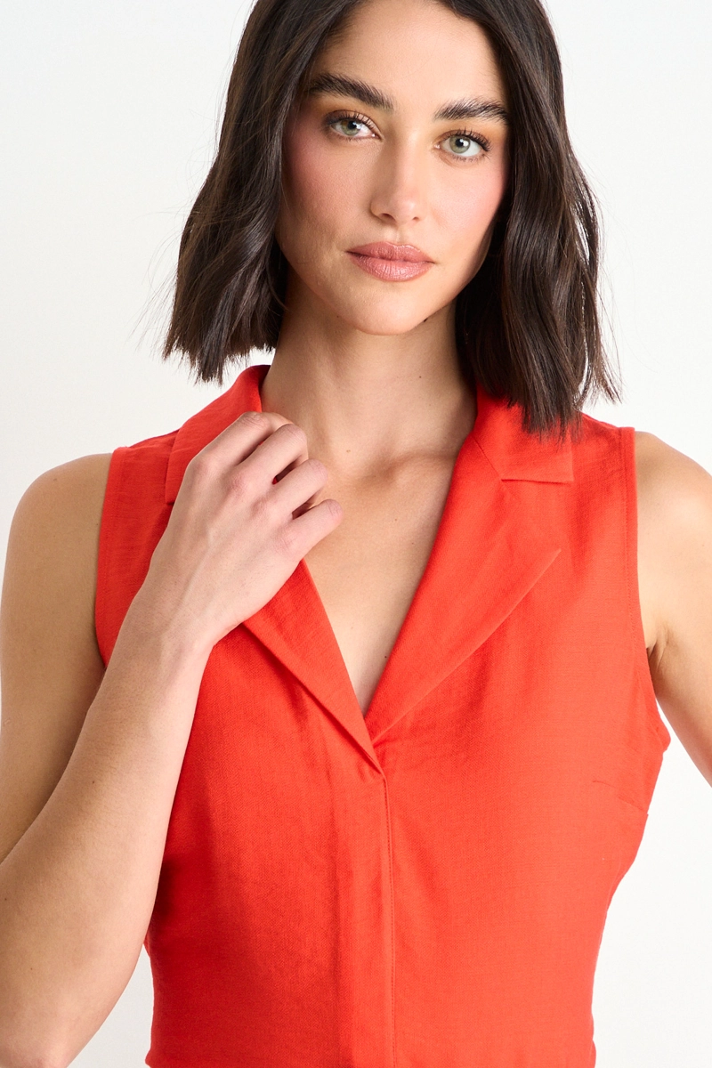 BLUSA LISA SIN MANGAS ROJO MUJER ASH - 2
