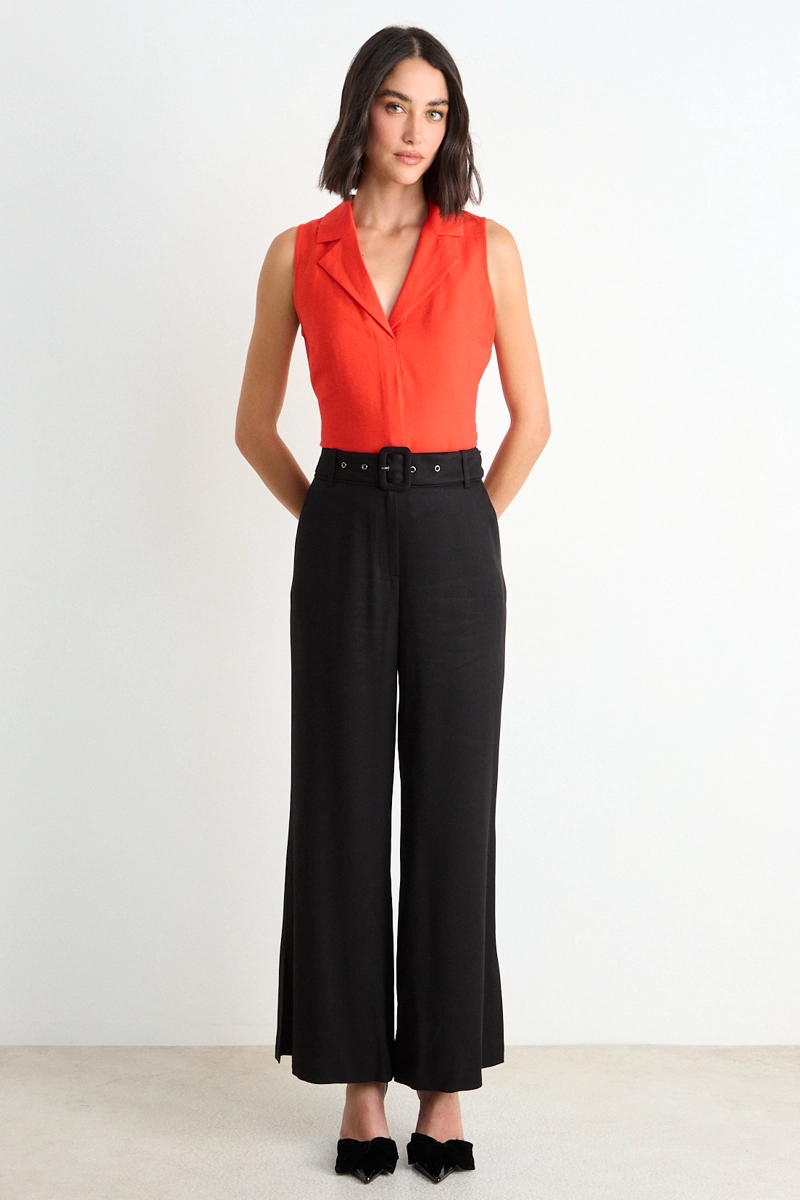 BLUSA LISA SIN MANGAS ROJO MUJER ASH - 4