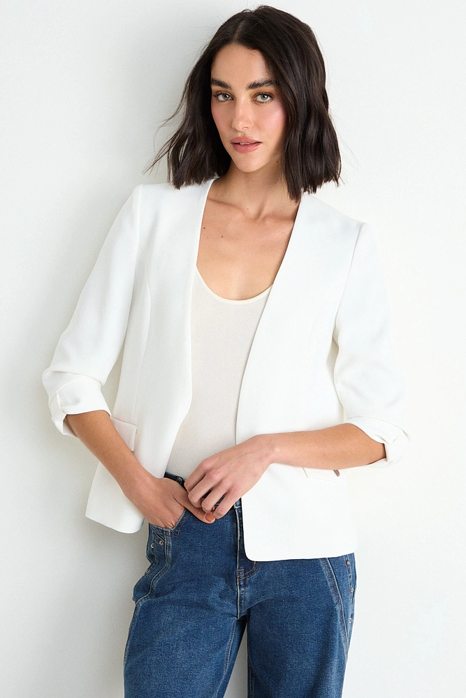 BLAZER LISO CRUDO MUJER ASH - 1