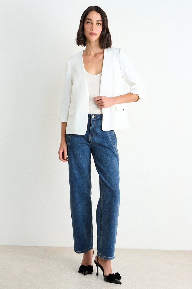 BLAZER LISO CRUDO MUJER ASH - 4