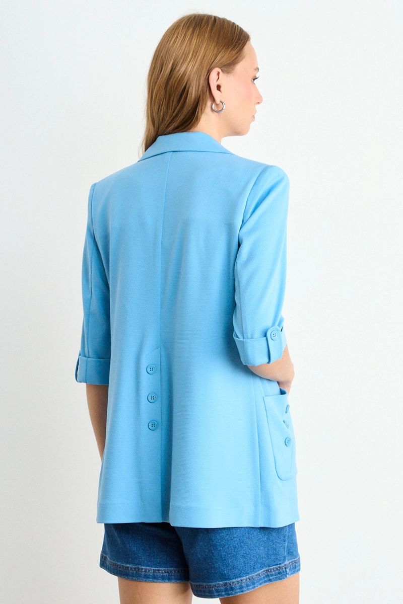 BLAZER LISO CELESTE MUJER IO - 3