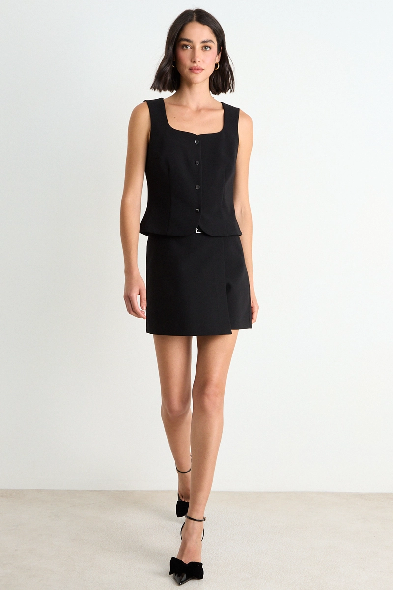 BLUSA TIPO VEST LISA NEGRO MUJER ASH - 4