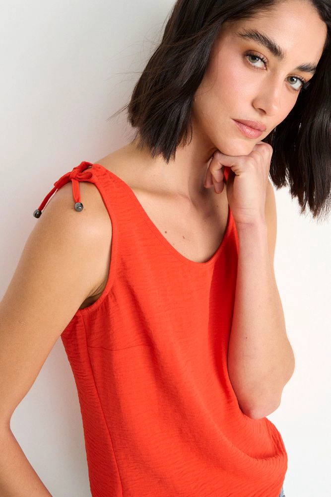 BLUSA LISA SIN MANGAS ROJO MUJER ASH - 2