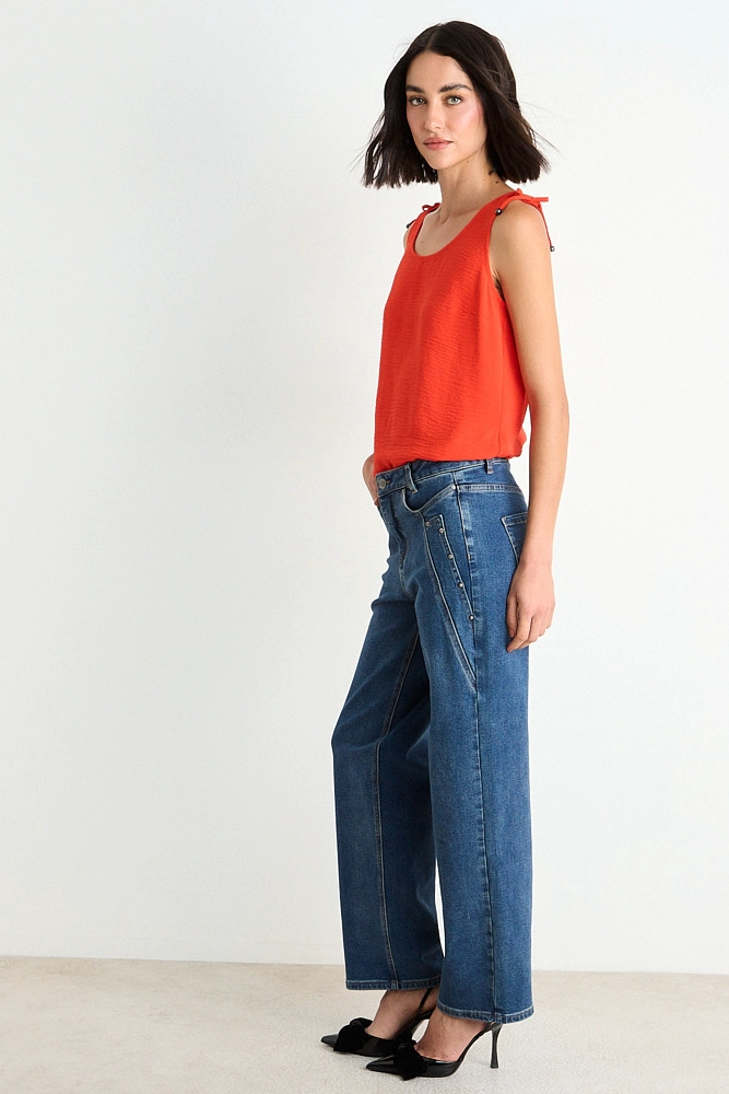BLUSA LISA SIN MANGAS ROJO MUJER ASH - 5