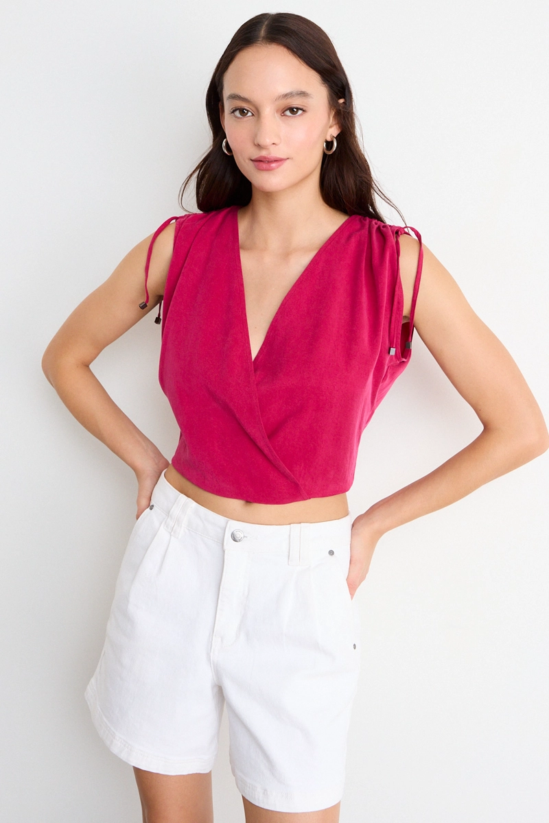 BLUSA LISA BURDEOS MUJER IO - 1