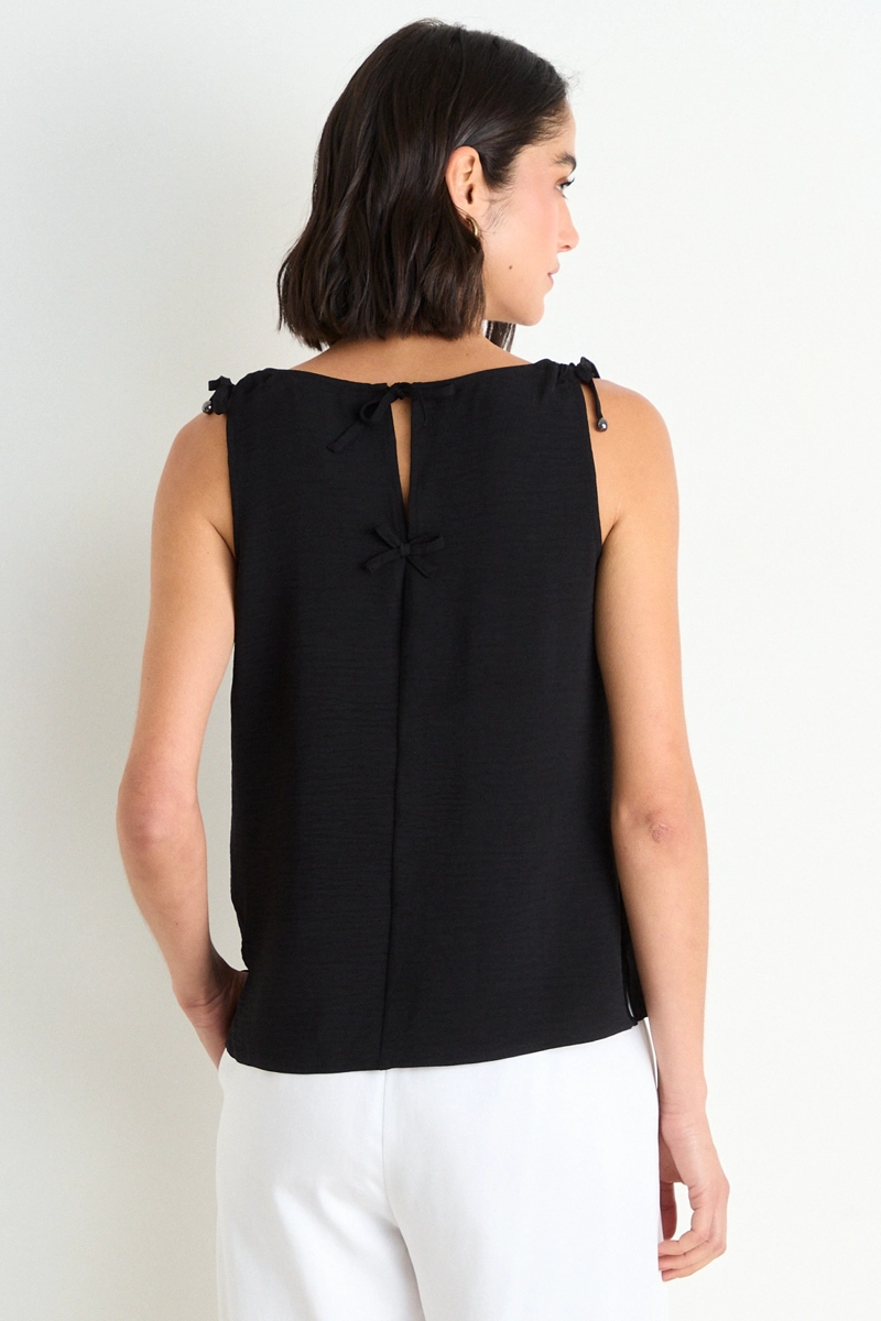 BLUSA LISA SIN MANGAS NEGRO MUJER ASH - 3
