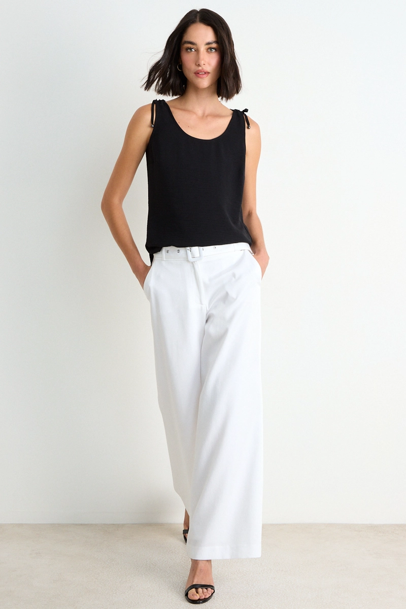 BLUSA LISA SIN MANGAS NEGRO MUJER ASH - 5
