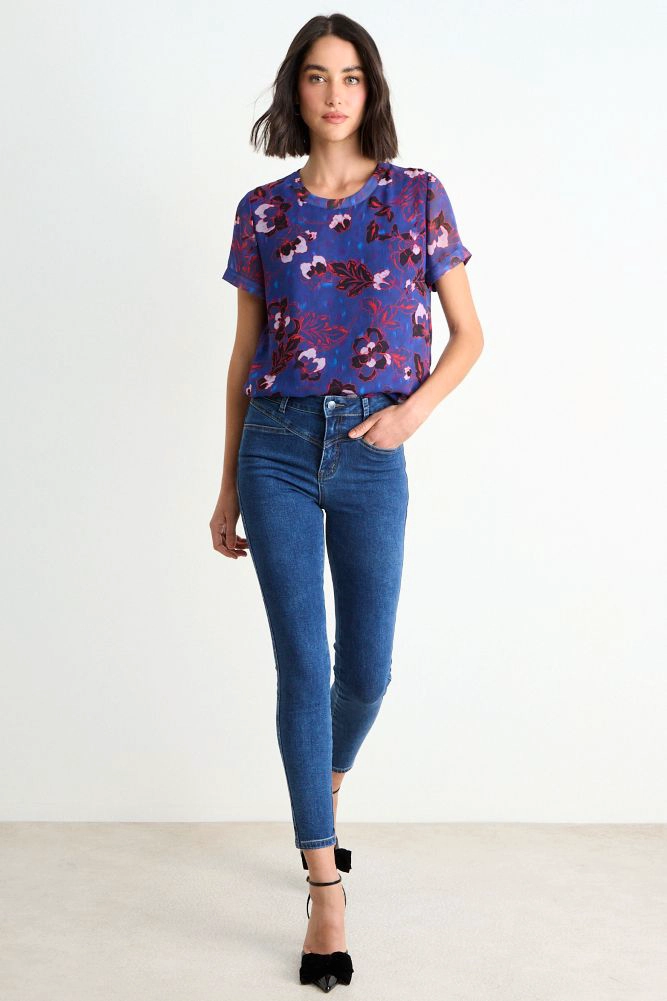 BLUSA FANTASIA MANGA CORTA AZUL MUJER ASH - 4
