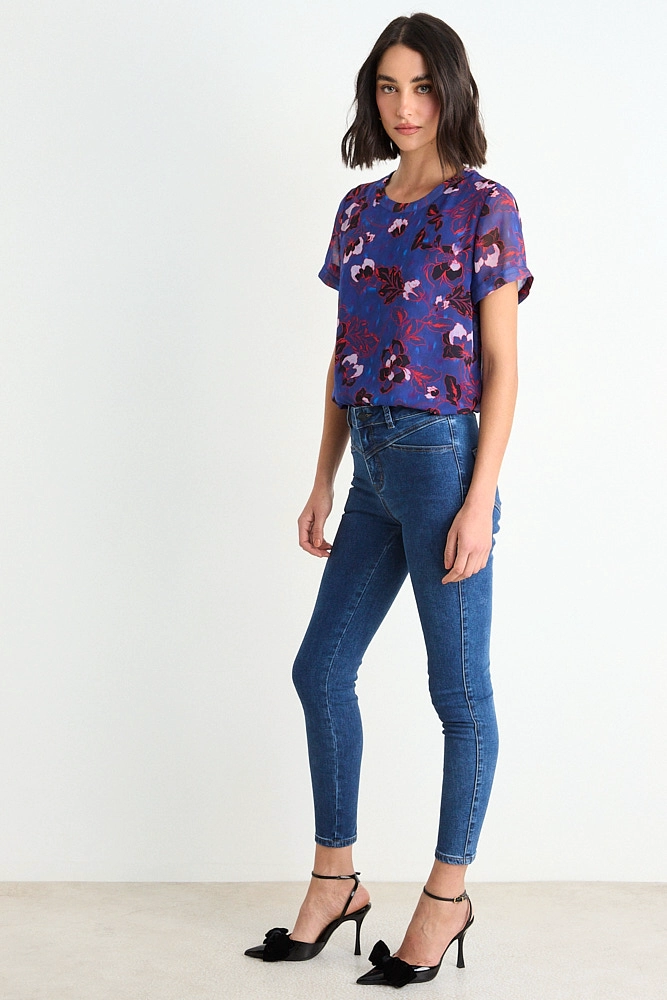 BLUSA FANTASIA MANGA CORTA AZUL MUJER ASH - 5