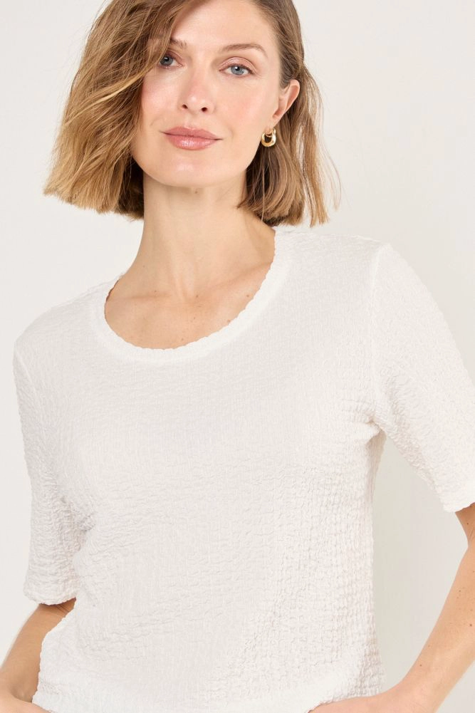 POLERA CON TEXTURA ARRUGADA BLANCO MUJER MAGRIFFE - 2