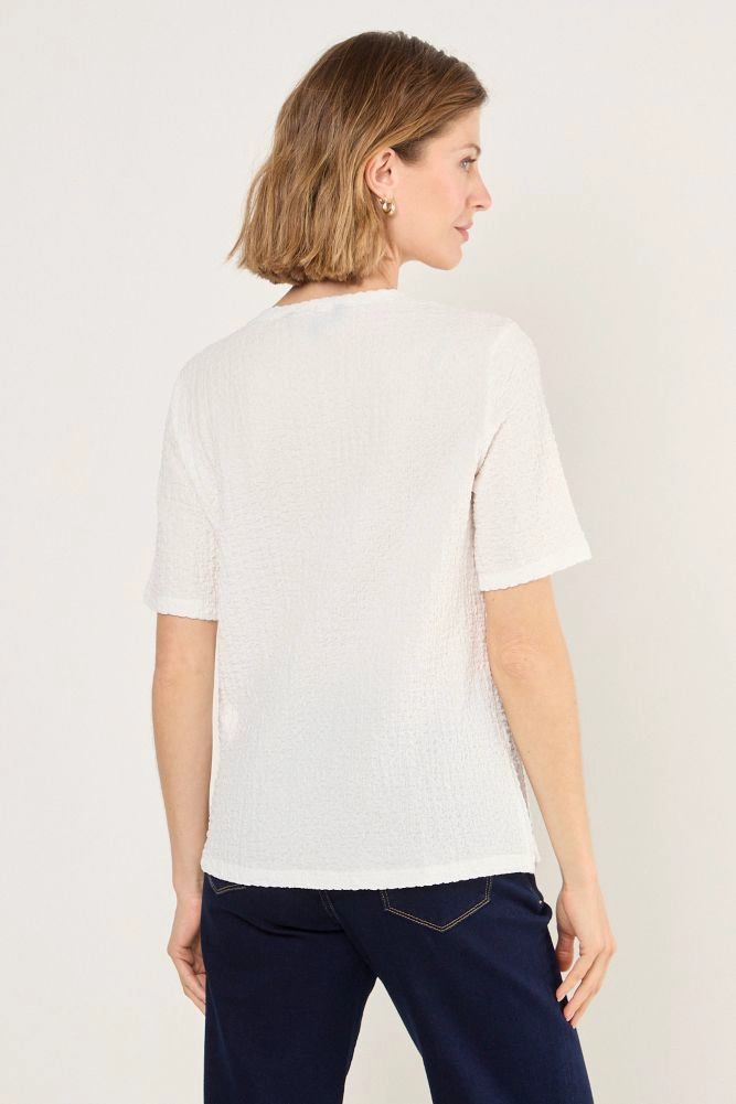 POLERA CON TEXTURA ARRUGADA BLANCO MUJER MAGRIFFE - 3