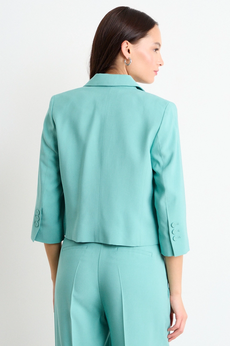 BLAZER LISO CELESTE MUJER IO - 3