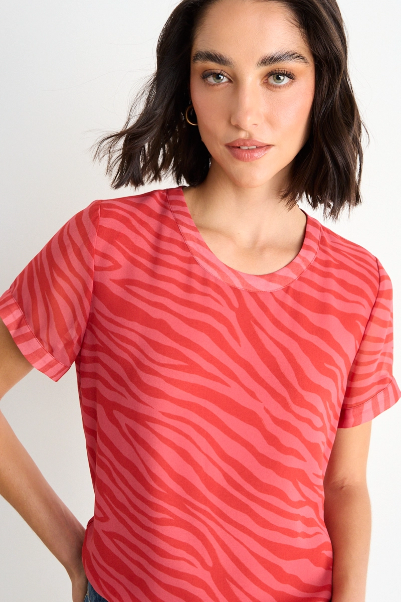 BLUSA FANTASIA MANGA CORTA ROJO MUJER ASH - 2