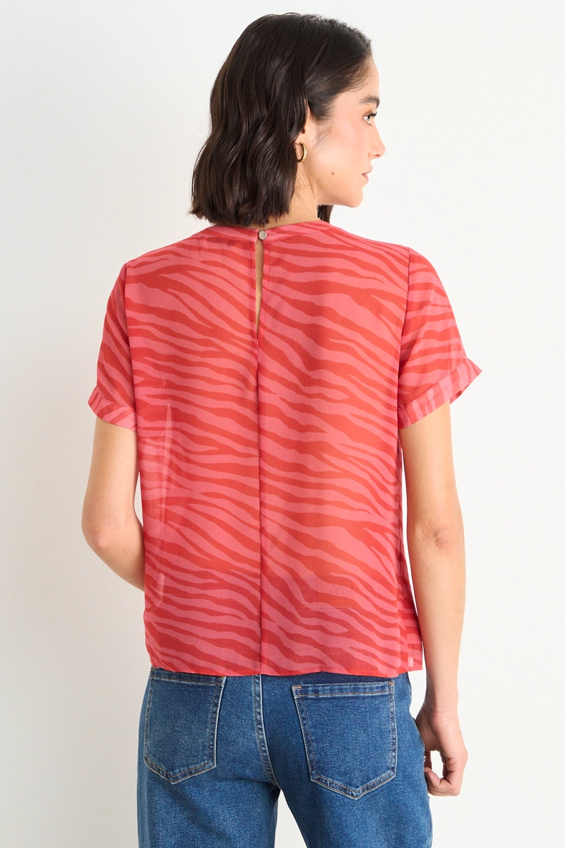 BLUSA FANTASIA MANGA CORTA ROJO MUJER ASH - 3