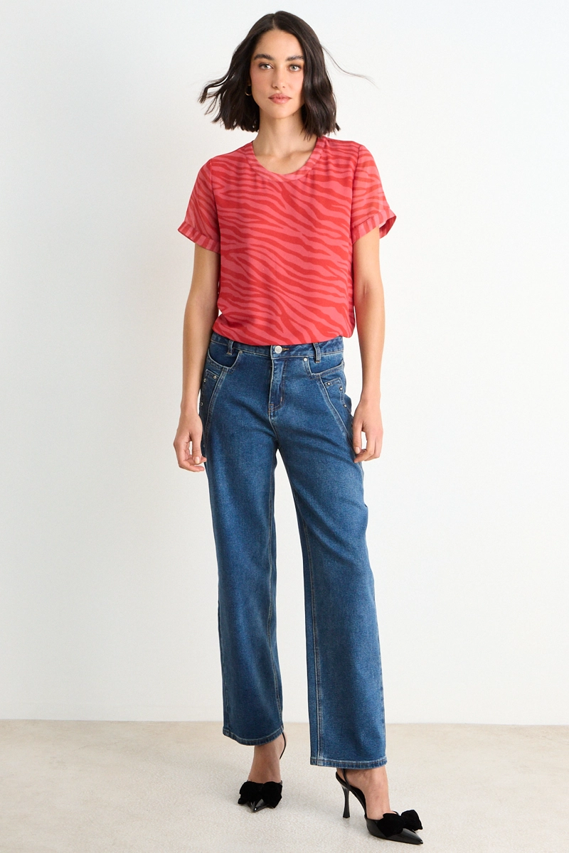 BLUSA FANTASIA MANGA CORTA ROJO MUJER ASH - 4