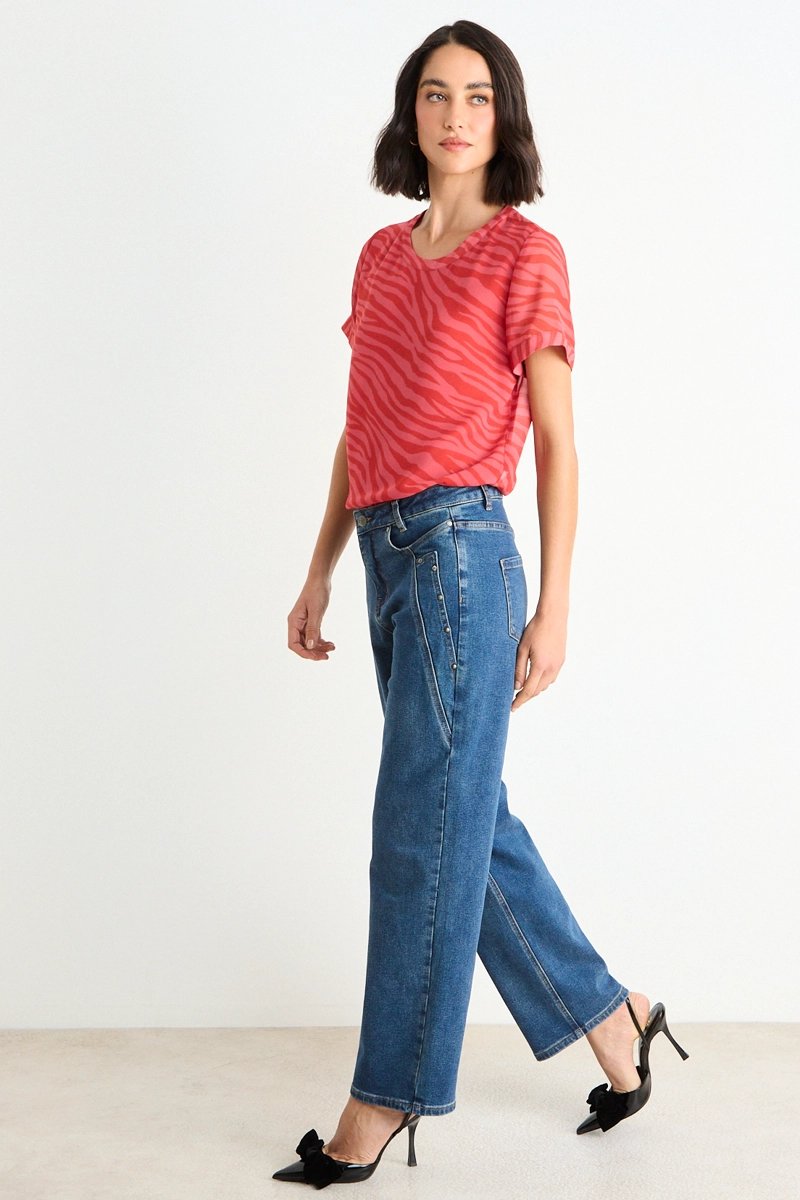 BLUSA FANTASIA MANGA CORTA ROJO MUJER ASH - 5