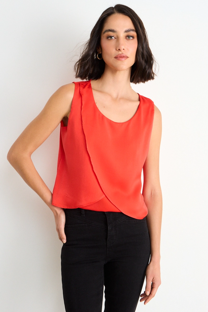 BLUSA LISA SIN MANGAS ROJO MUJER ASH - 1