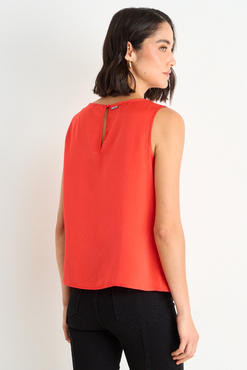 BLUSA LISA SIN MANGAS ROJO MUJER ASH - 2