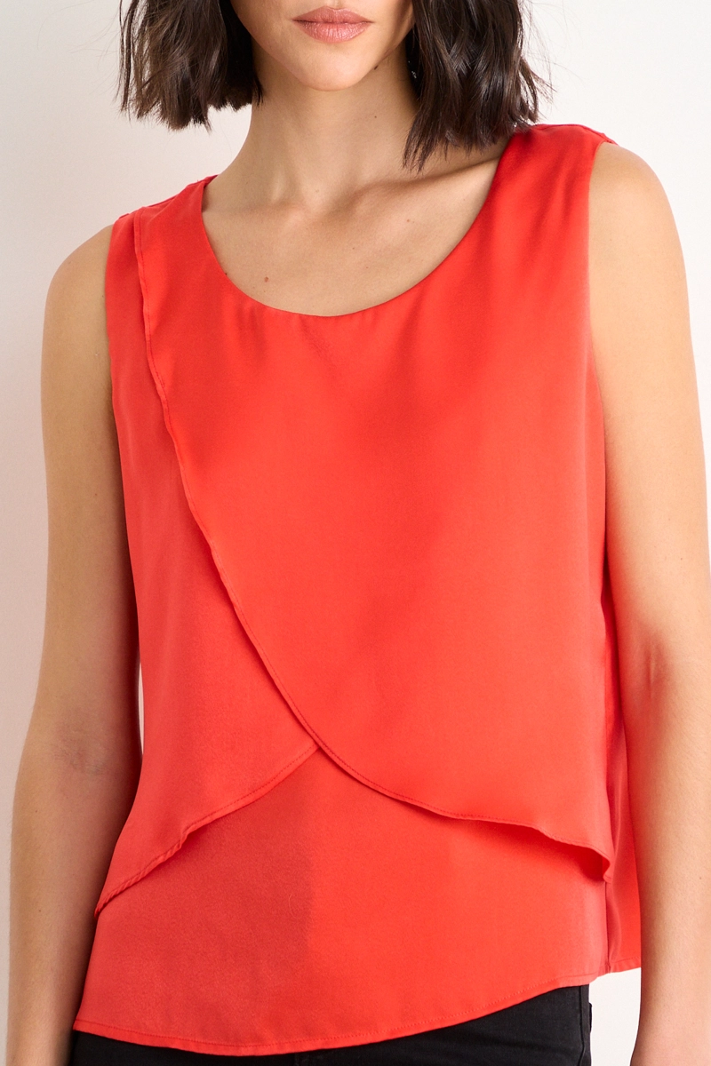 BLUSA LISA SIN MANGAS ROJO MUJER ASH - 3