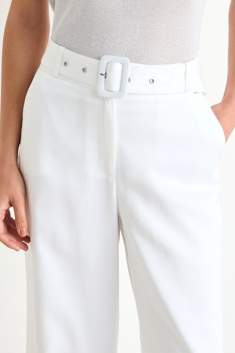 PANTALON LISO PALAZZO FORRADO CRUDO MUJER ASH - 3