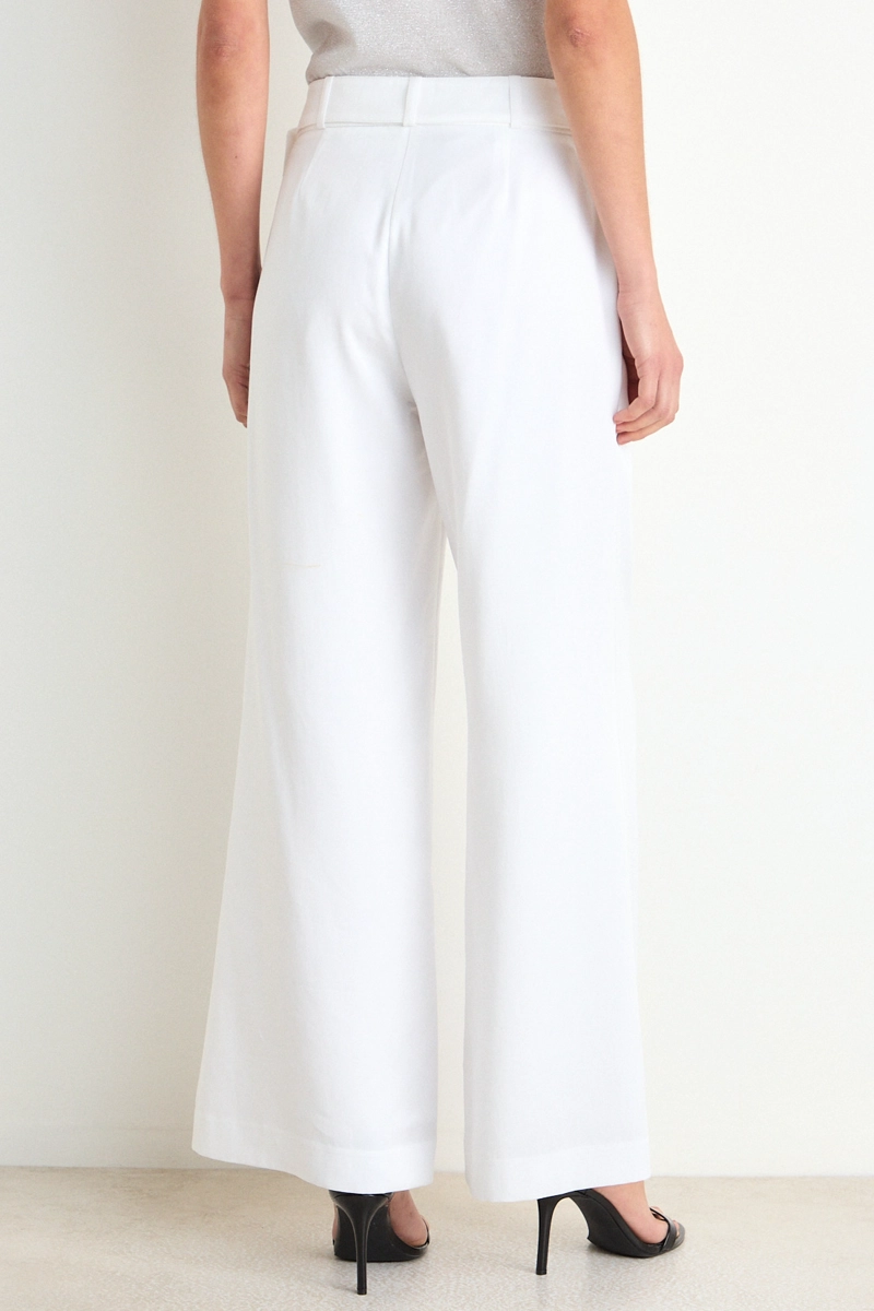 PANTALON LISO PALAZZO FORRADO CRUDO MUJER ASH - 4