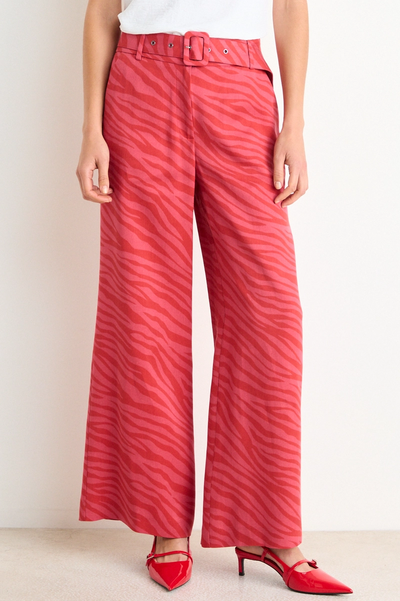 PANTALON PALAZZO FANTASIA ROJO MUJER ASH - 2