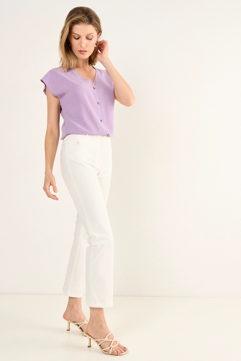 PANTALON RECTO CRUDO MUJER MAGRIFFE - 5