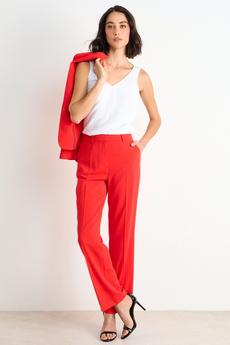 PANTALON RECTO ROJO MUJER ASH - 1