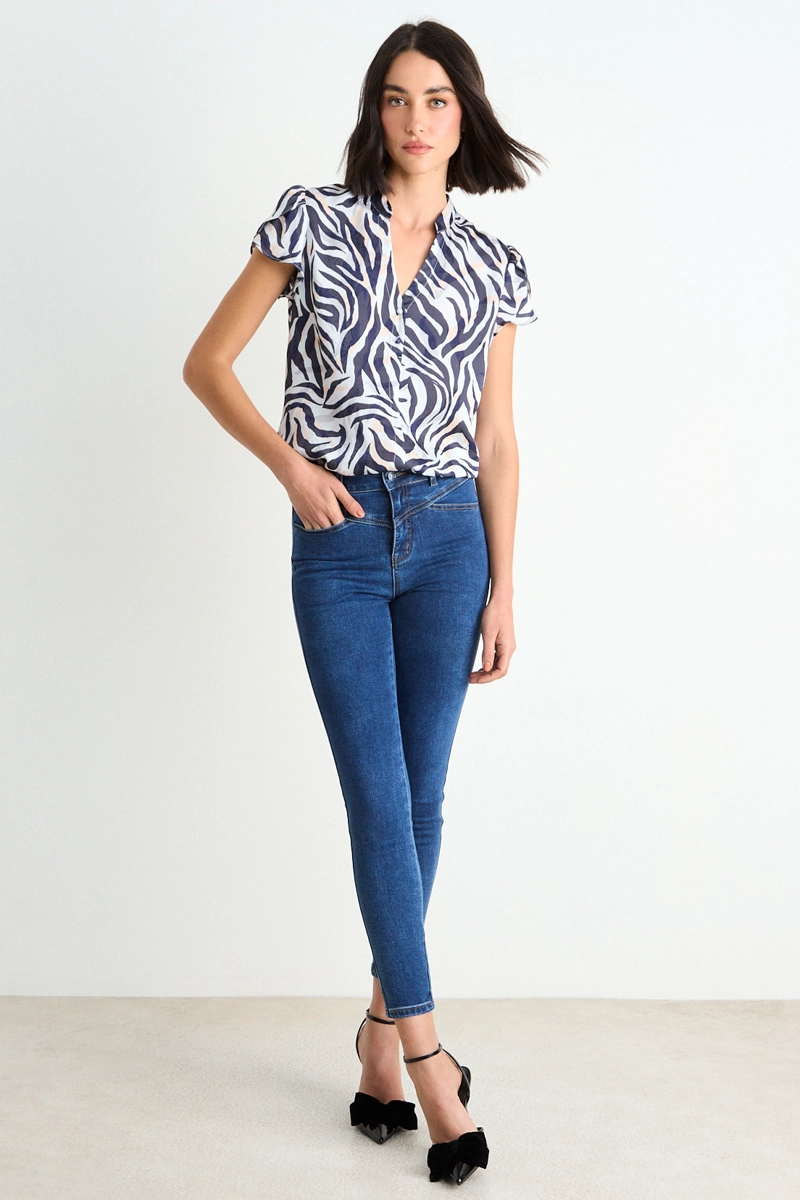 SKINNY JEANS LISO AZUL MUJER ASH - 1