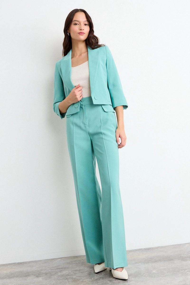 PANTALON LISO VERDE MUJER IO - 1