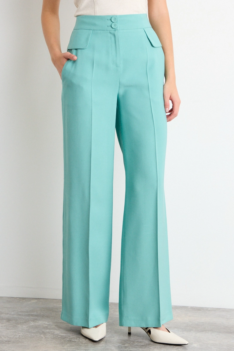 PANTALON LISO VERDE MUJER IO - 2