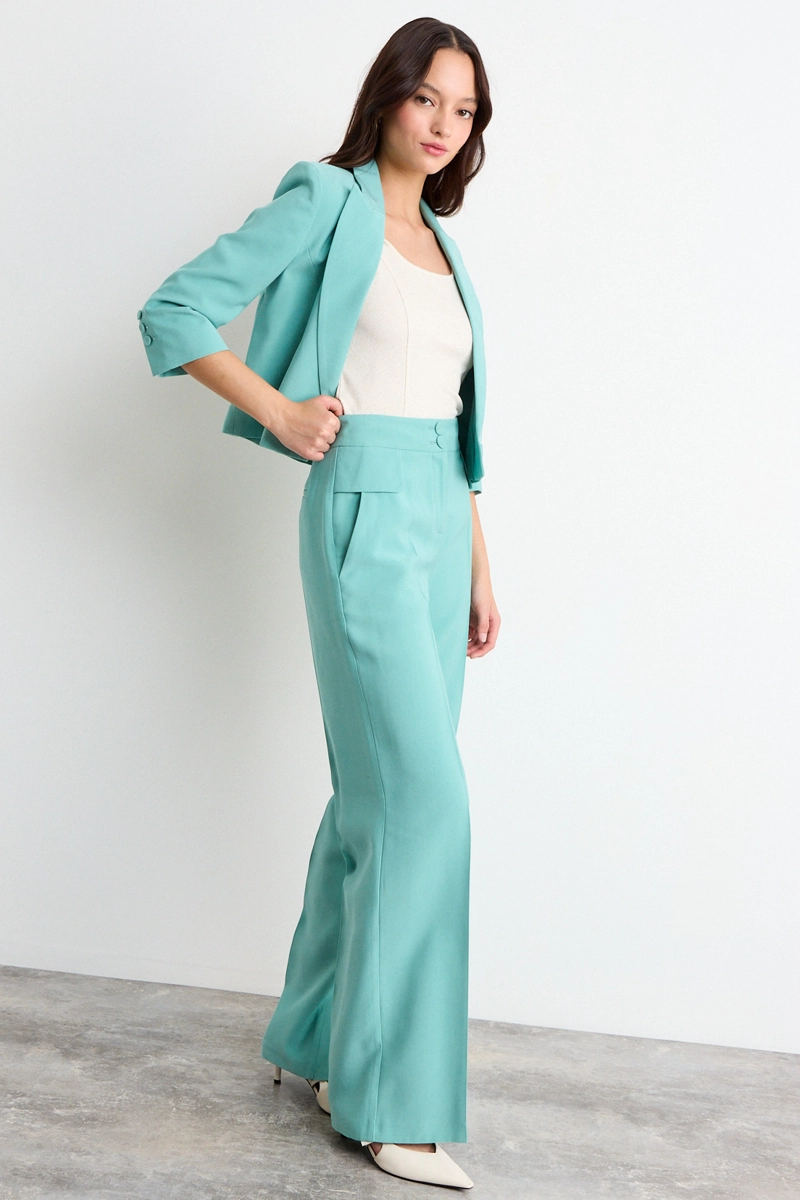 PANTALON LISO VERDE MUJER IO - 5