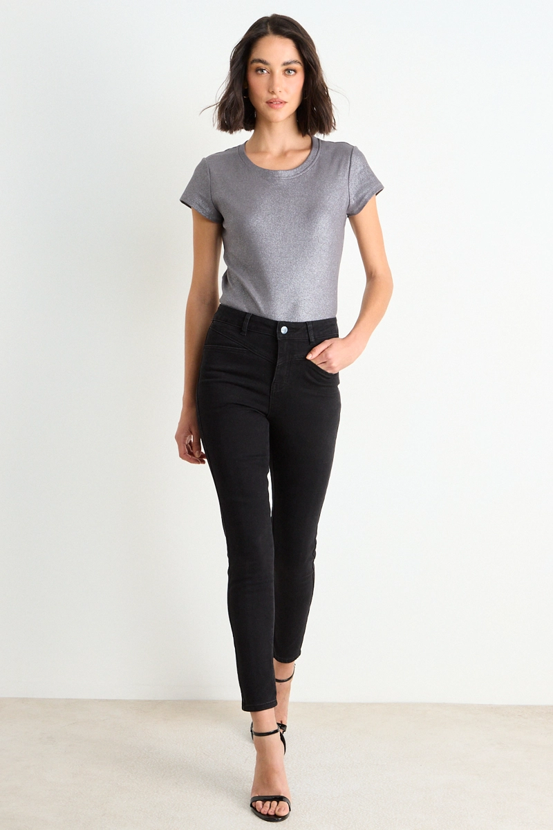 SKINNY JEANS LISO NEGRO MUJER ASH - 1