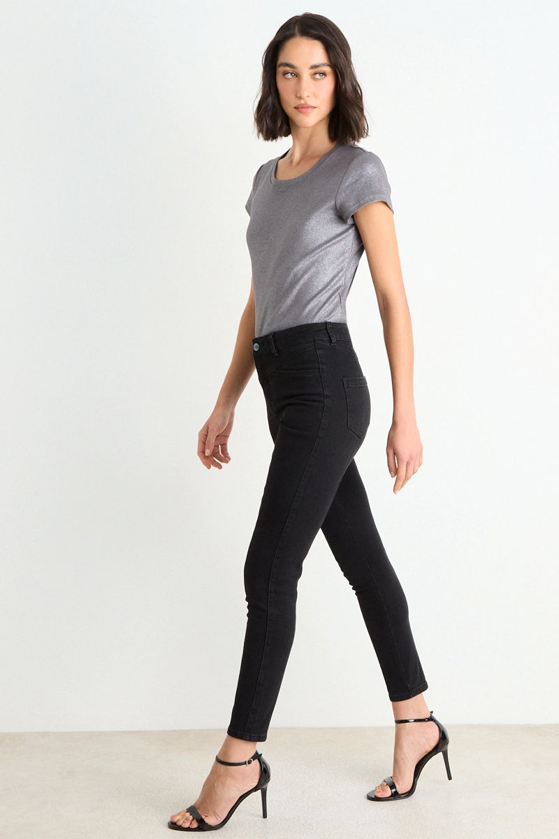 SKINNY JEANS LISO NEGRO MUJER ASH - 5