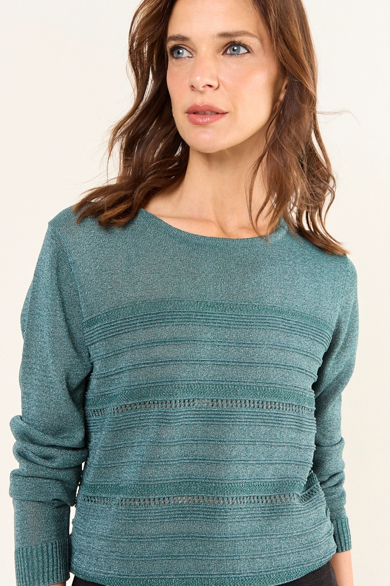 TEJIDO CERRADO LUREX VERDE MUJER MAGRIFFE - 1