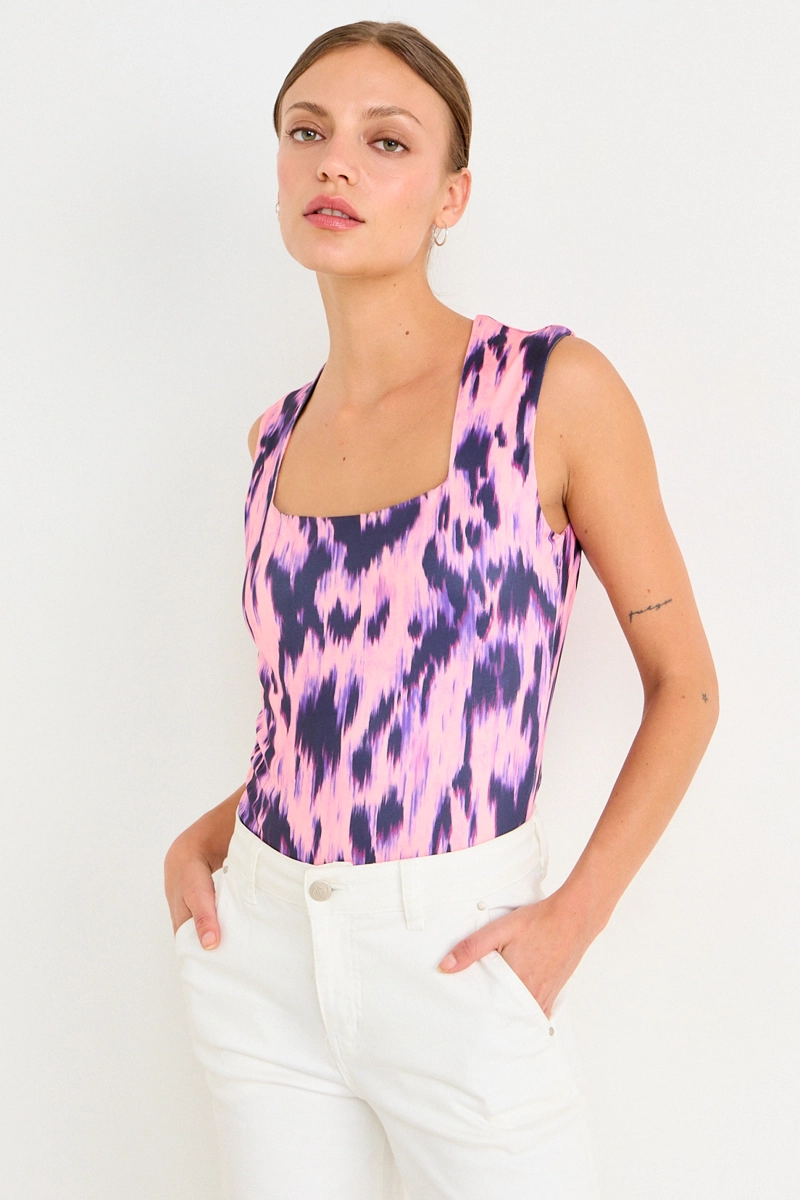 BODY FANTASIA ESCOTE CUADRADO ROSA MUJER ASH - 1