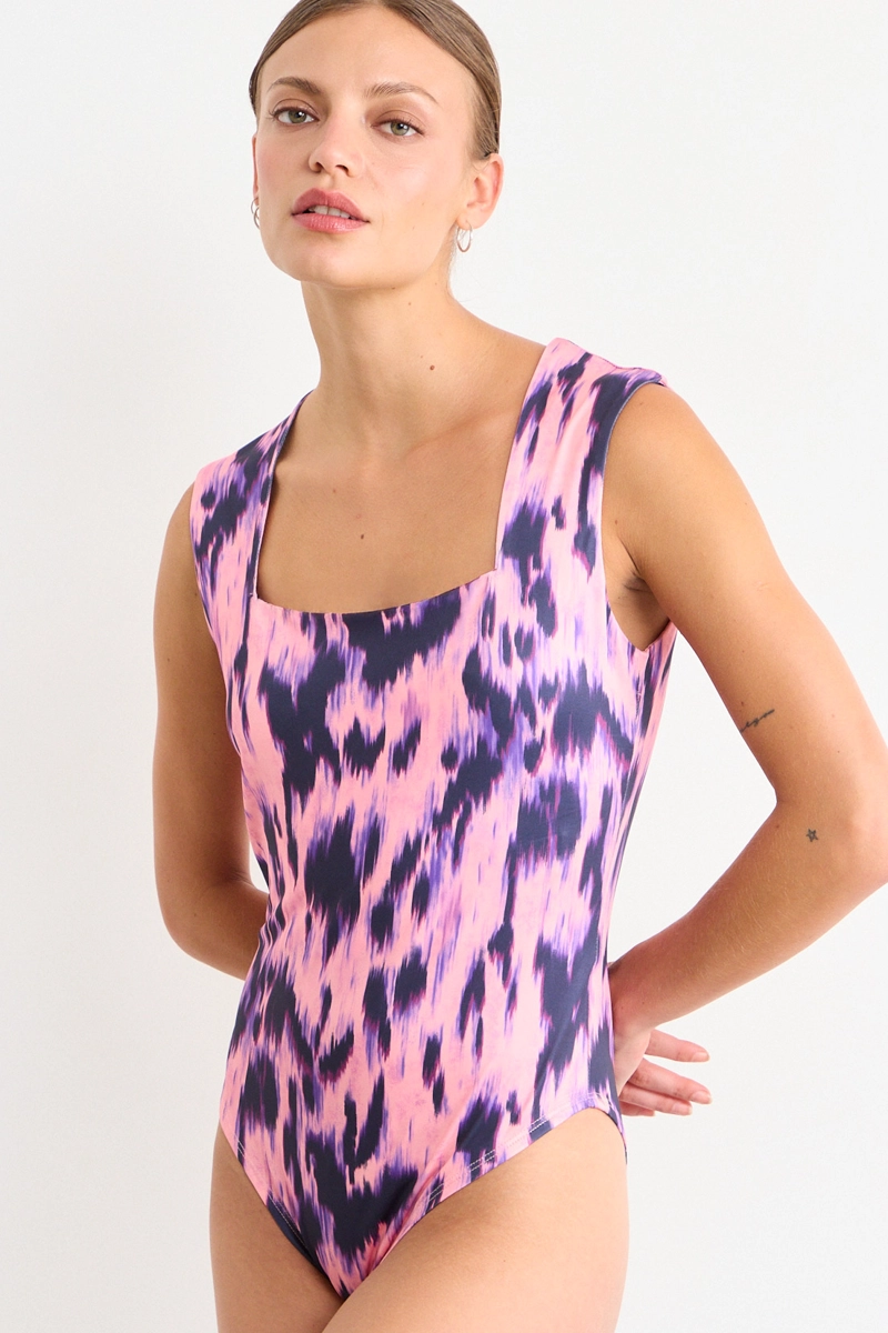 BODY FANTASIA ESCOTE CUADRADO ROSA MUJER ASH - 3