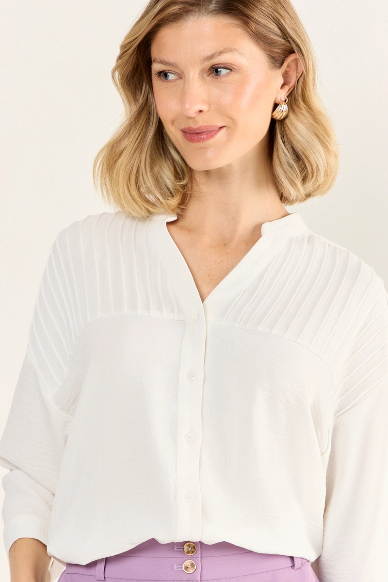 BLUSA CUELLO MAO CRUDO MUJER MAGRIFFE - 2
