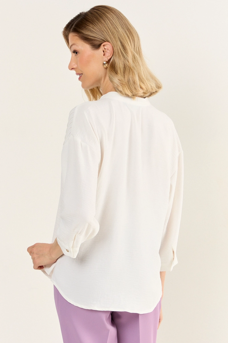 BLUSA CUELLO MAO CRUDO MUJER MAGRIFFE - 3