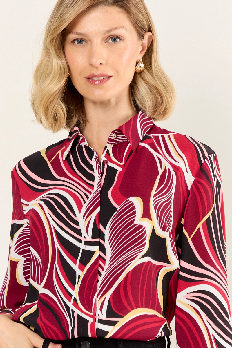 BLUSA CAMISERA ESTAMPADA NEGRO MUJER MAGRIFFE - 2