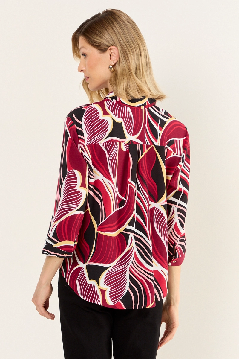 BLUSA CAMISERA ESTAMPADA NEGRO MUJER MAGRIFFE - 3