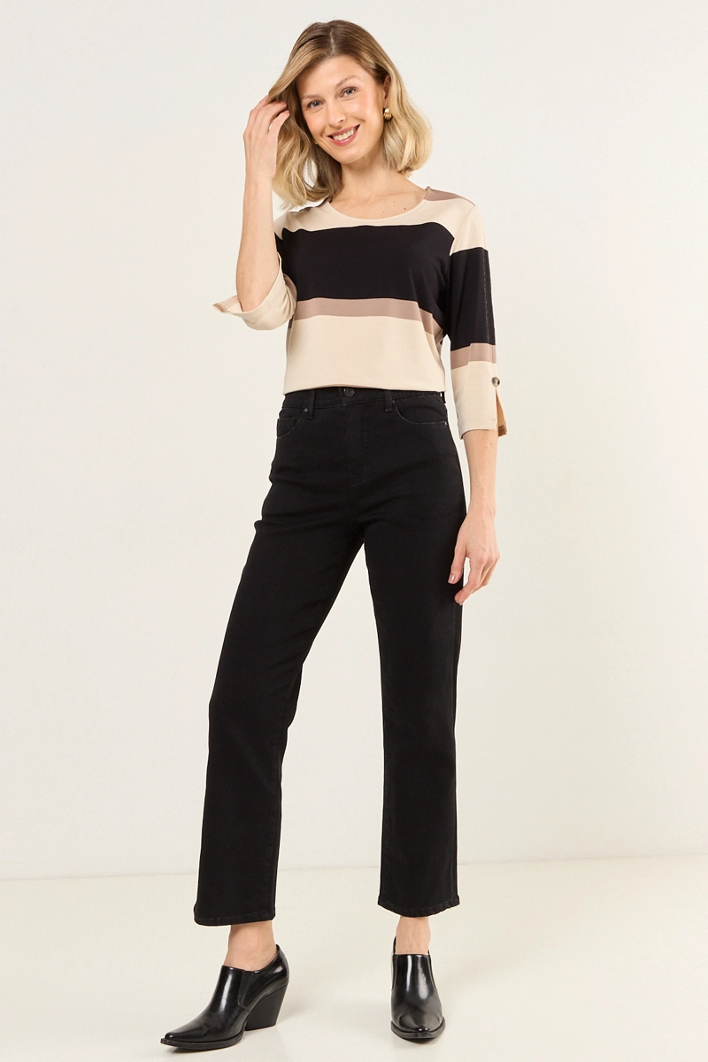 POLERA TRICOLOR NEGRO MUJER MAGRIFFE - 4