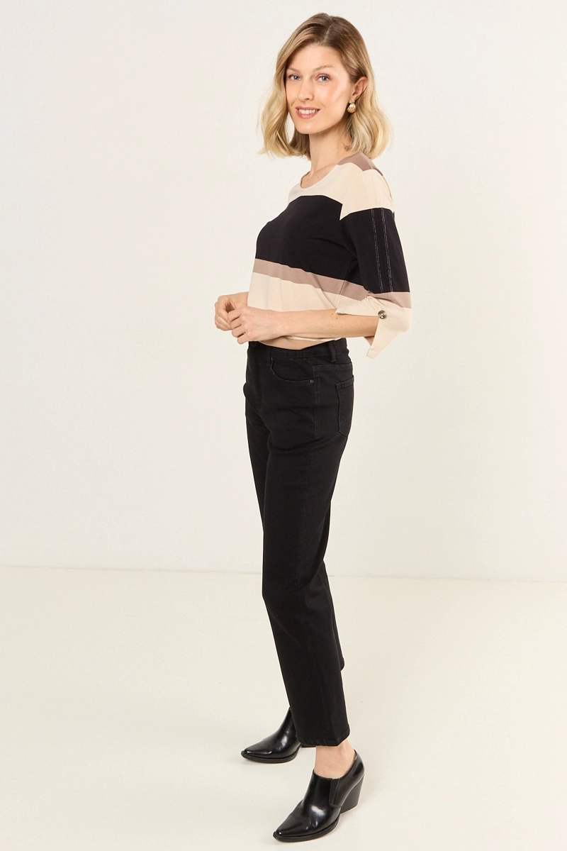 POLERA TRICOLOR NEGRO MUJER MAGRIFFE - 5