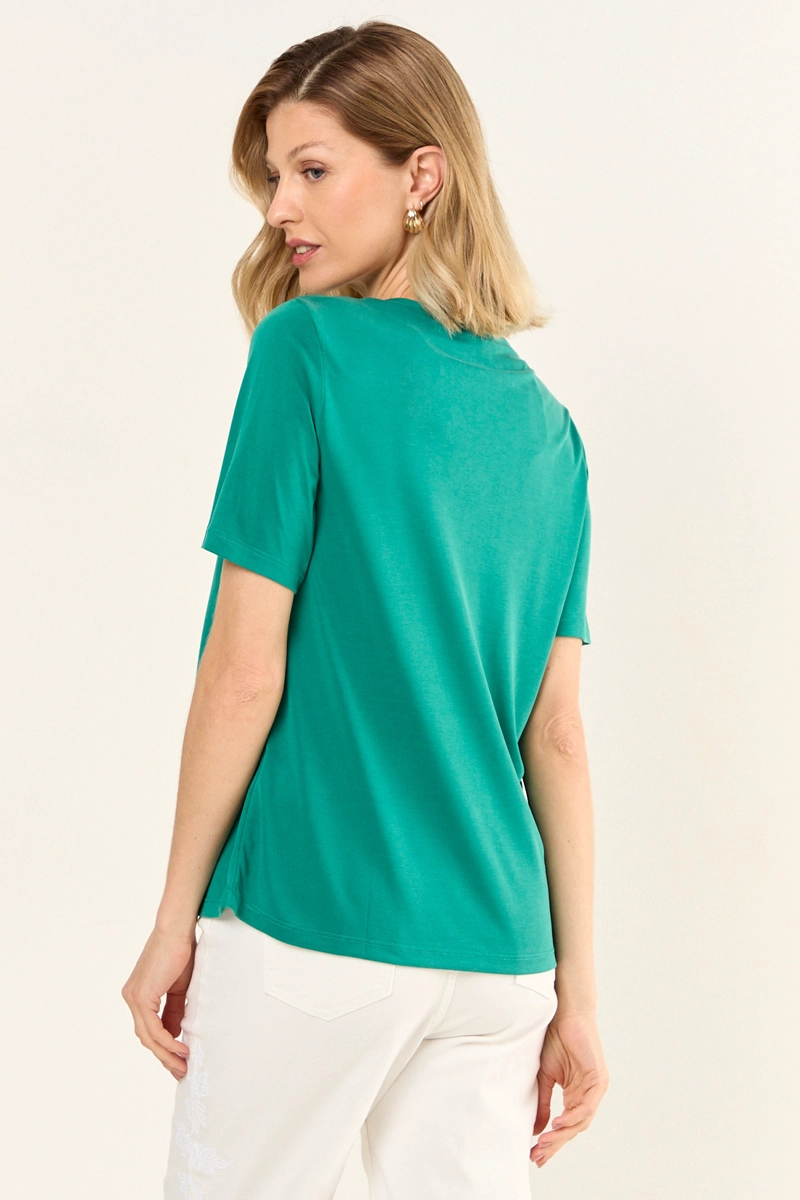 POLERA ESCOTE EN V CON LUREX VERDE MUJER MAGRIFFE - 3
