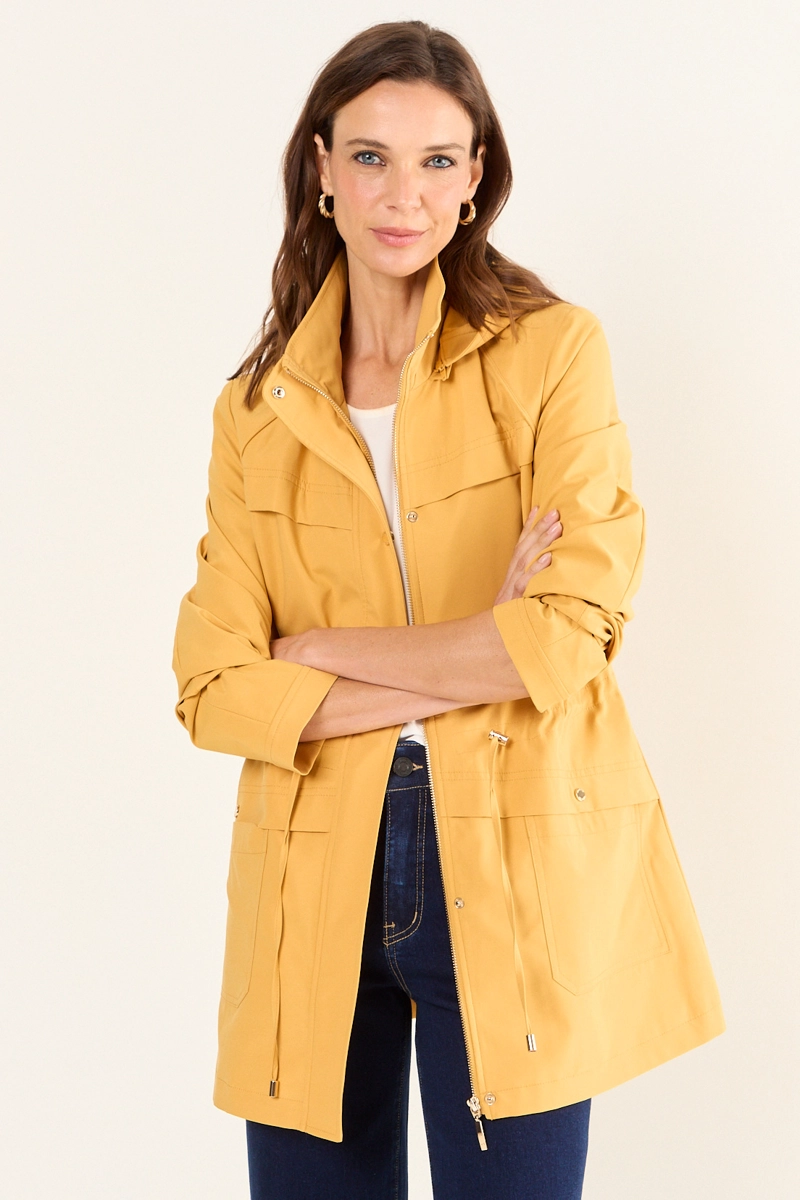 TRENCH SPORT CON GORRO DESMONTABLE AMARILLO MUJER MAGRIFFE - 1