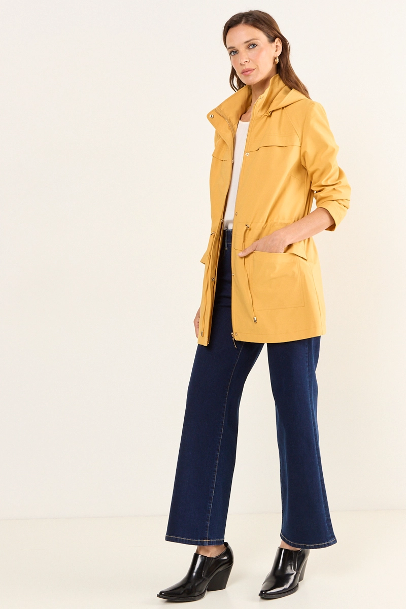 TRENCH SPORT CON GORRO DESMONTABLE AMARILLO MUJER MAGRIFFE - 4