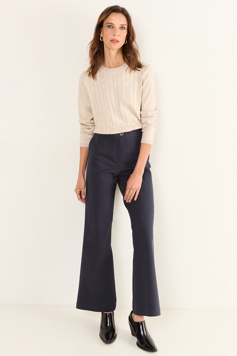 PANTALON FLARE AZUL MUJER MAGRIFFE - 1
